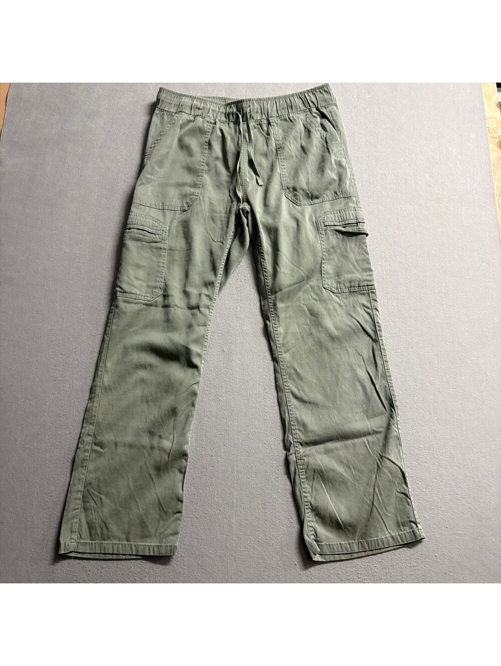 Buffalo David Bitton Cargo Pants Womens Medium Green Tencel Blend Drawstring